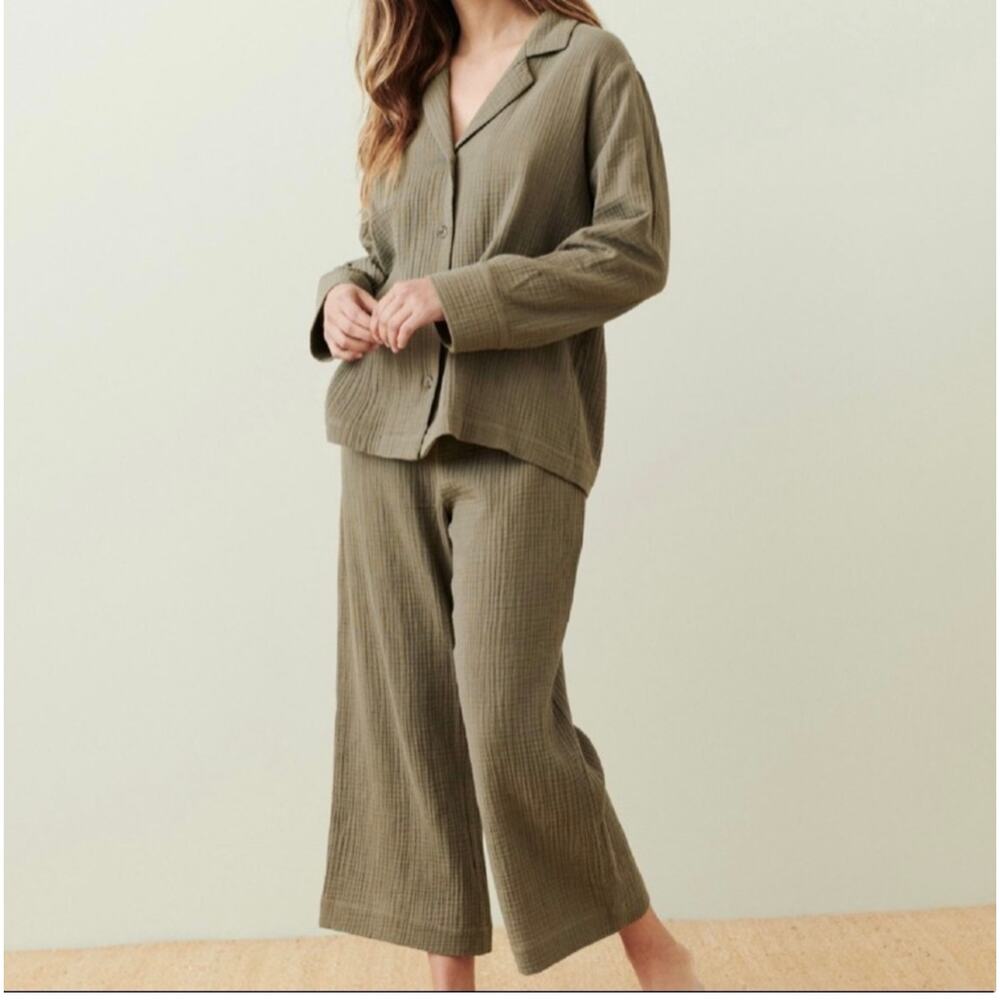 Jenni Kayne Playa pajama set XS olive green khaki
